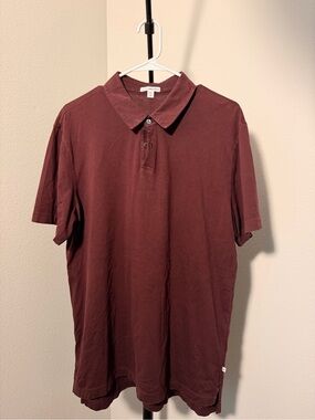 James Perse Men's Polo - Burgundy